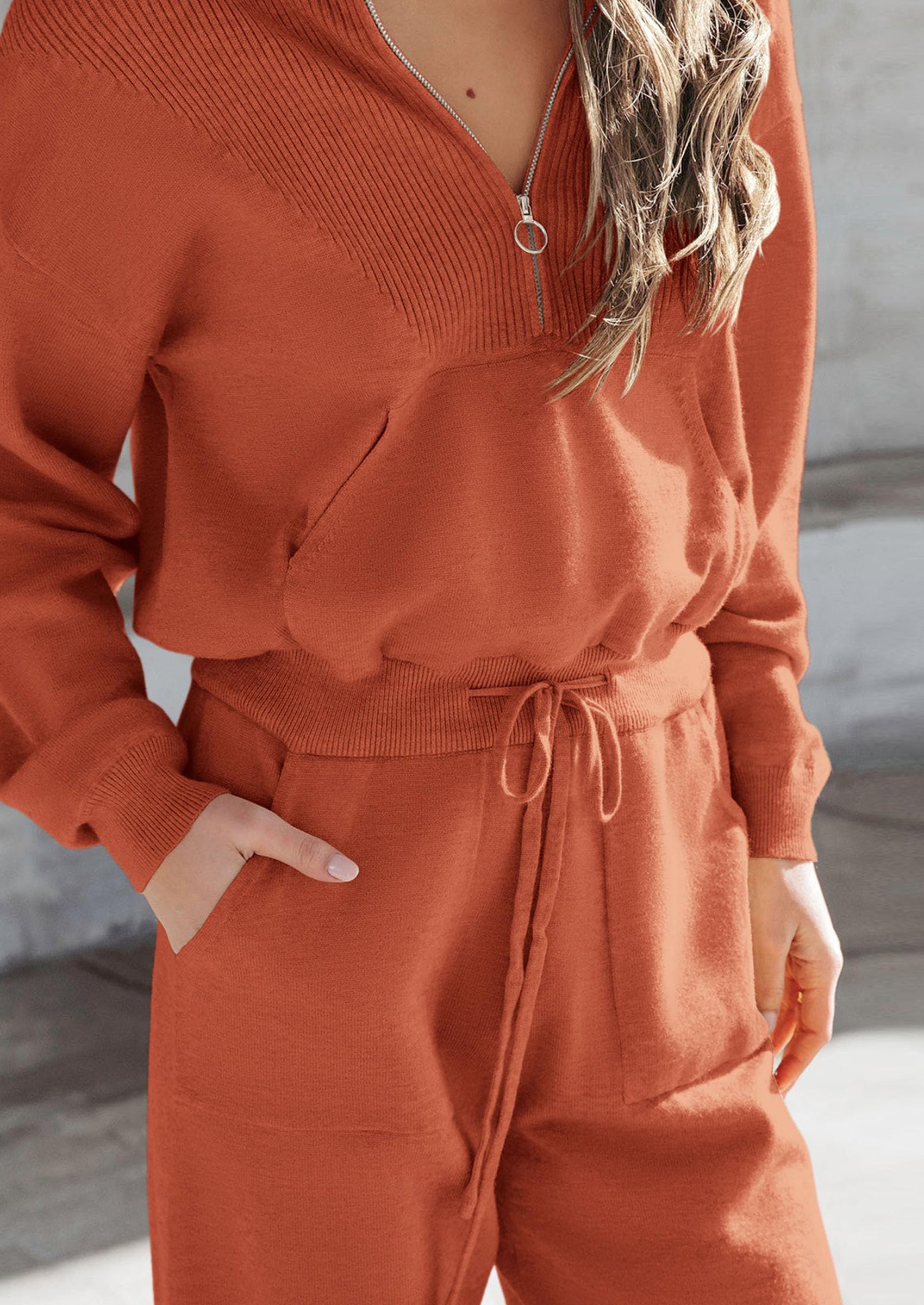 PRETTYGARDEN Women's 2 Piece Sweater Set Pullover Zip Up Sweatshirt Jogger Sweatpants Tracksuit Casual Outfit