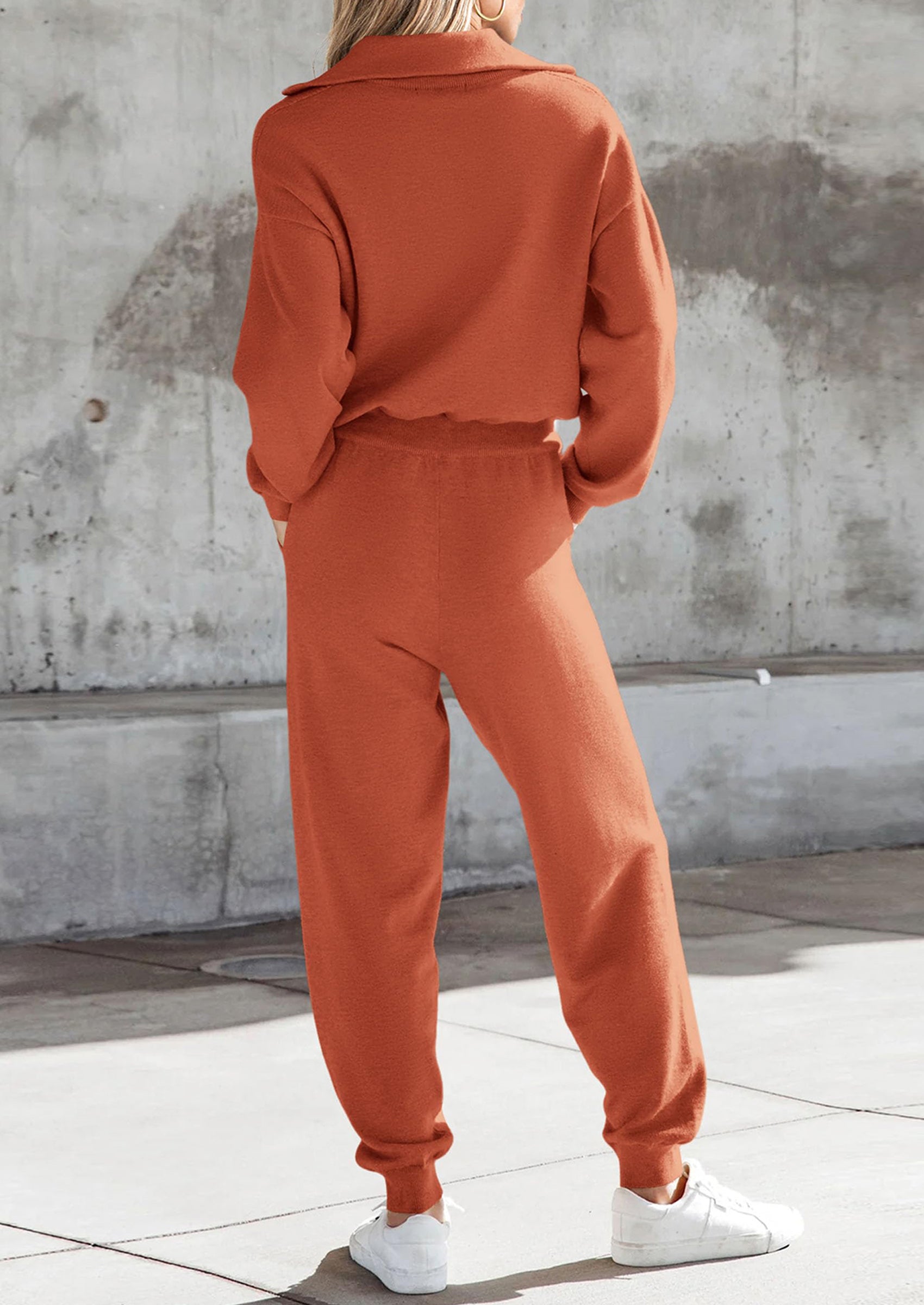 PRETTYGARDEN Women's 2 Piece Sweater Set Pullover Zip Up Sweatshirt Jogger Sweatpants Tracksuit Casual Outfit