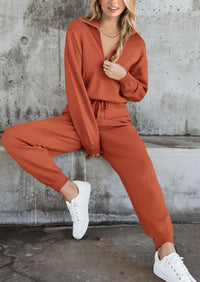 PRETTYGARDEN Women's 2 Piece Sweater Set Pullover Zip Up Sweatshirt Jogger Sweatpants Tracksuit Casual Outfit