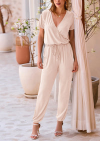 PRETTYGARDEN Jumpsuits for Women Dressy Summer Casual Short Sleeve Romper Spring Airport Beach Vacation Travel Outfits PRETTYGARDEN