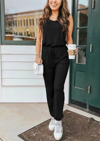 PRETTYGARDEN Two Piece Outfit Sets Casual Sleeveless Crewneck Tops and Sweatpants PRETTYGARDEN