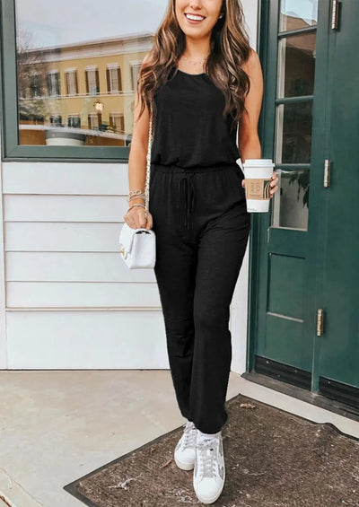 PRETTYGARDEN Two Piece Outfit Sets Casual Sleeveless Crewneck Tops and Sweatpants PRETTYGARDEN