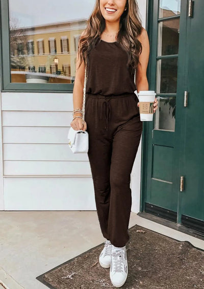 PRETTYGARDEN Two Piece Outfit Sets Casual Sleeveless Crewneck Tops and Sweatpants PRETTYGARDEN