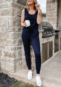 PRETTYGARDEN Two Piece Outfit Sets Casual Sleeveless Crewneck Tops and Sweatpants PRETTYGARDEN