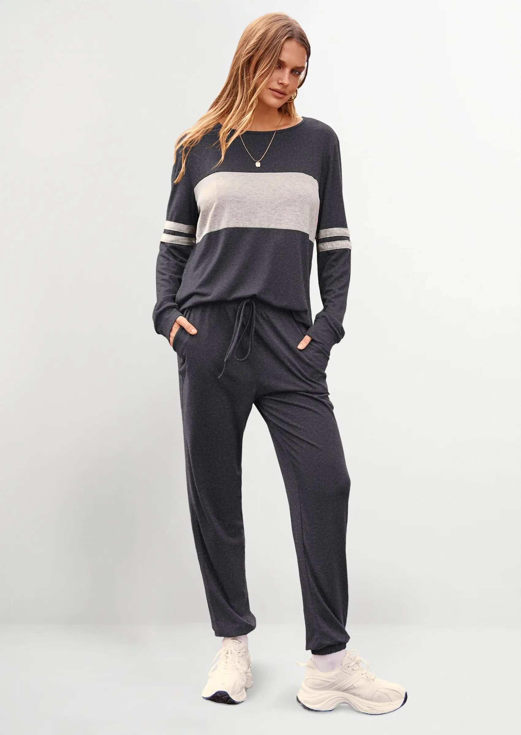 Women 2 Piece Long Sleeve Tracksuit with Long Pants freeshipping -  PRETTYGARDEN