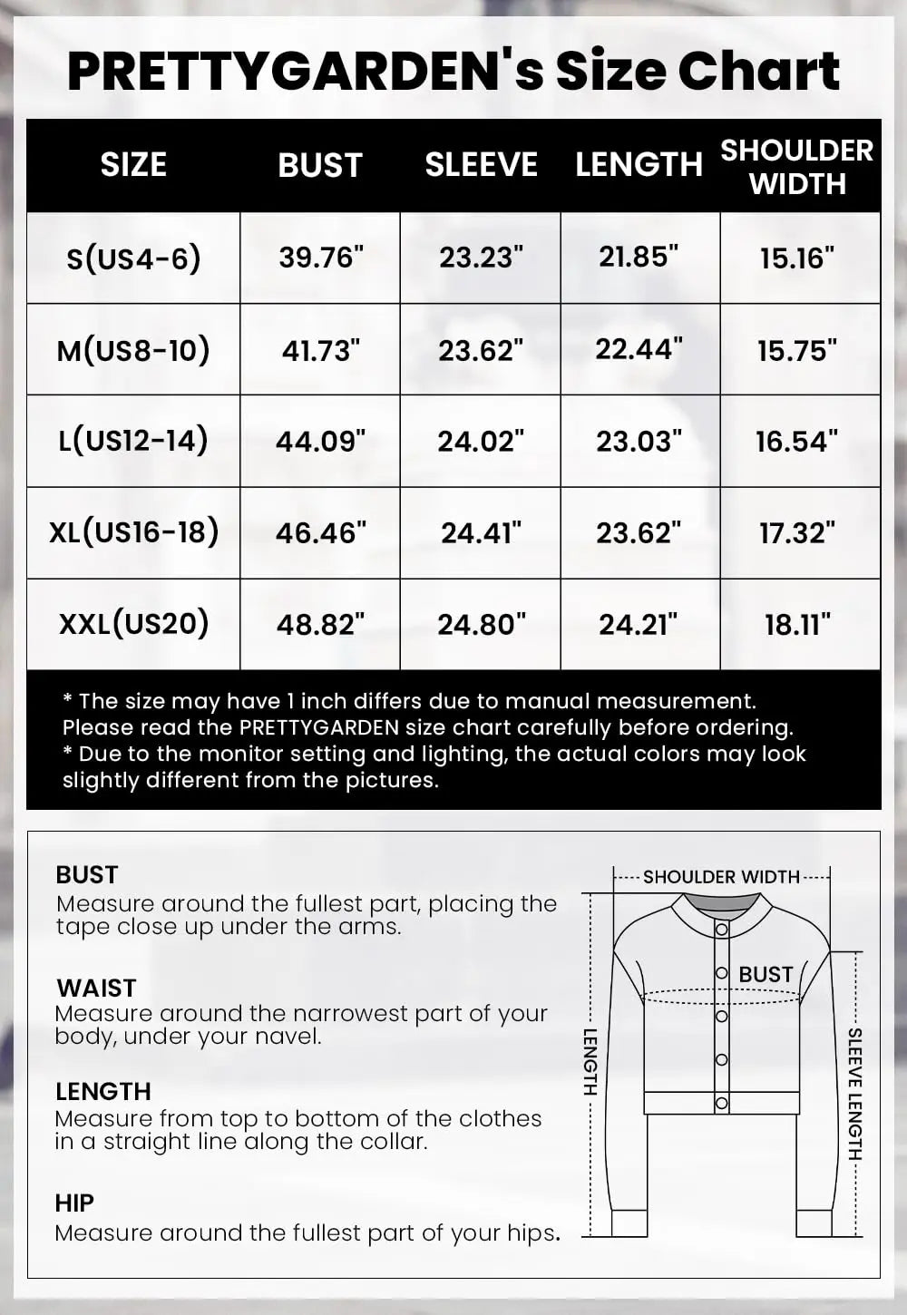 PRETTYGARDEN Women's Knit Cardigan Sweaters Casual Long Sleeve Open Front Button Down Trendy Jackets Outerwear - PRETTYGARDEN