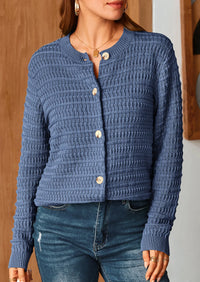 PRETTYGARDEN Women's Knit Cardigan Sweaters Casual Long Sleeve Open Front Button Down Trendy Jackets Outerwear - PRETTYGARDEN