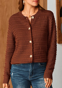 PRETTYGARDEN Women's Knit Cardigan Sweaters Casual Long Sleeve Open Front Button Down Trendy Jackets Outerwear - PRETTYGARDEN