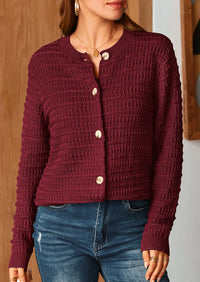 PRETTYGARDEN Women's Knit Cardigan Sweaters Casual Long Sleeve Open Front Button Down Trendy Jackets Outerwear - PRETTYGARDEN