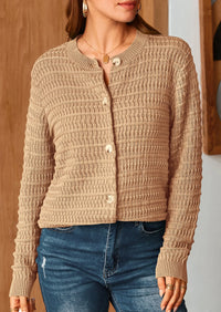 PRETTYGARDEN Women's Knit Cardigan Sweaters Casual Long Sleeve Open Front Button Down Trendy Jackets Outerwear - PRETTYGARDEN