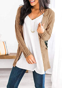 PRETTYGARDEN Women's Open Front Cardigan Sweaters Fall Fashion Button Down Cable Knit Chunky Winter Outerwear Coats PRETTYGARDEN