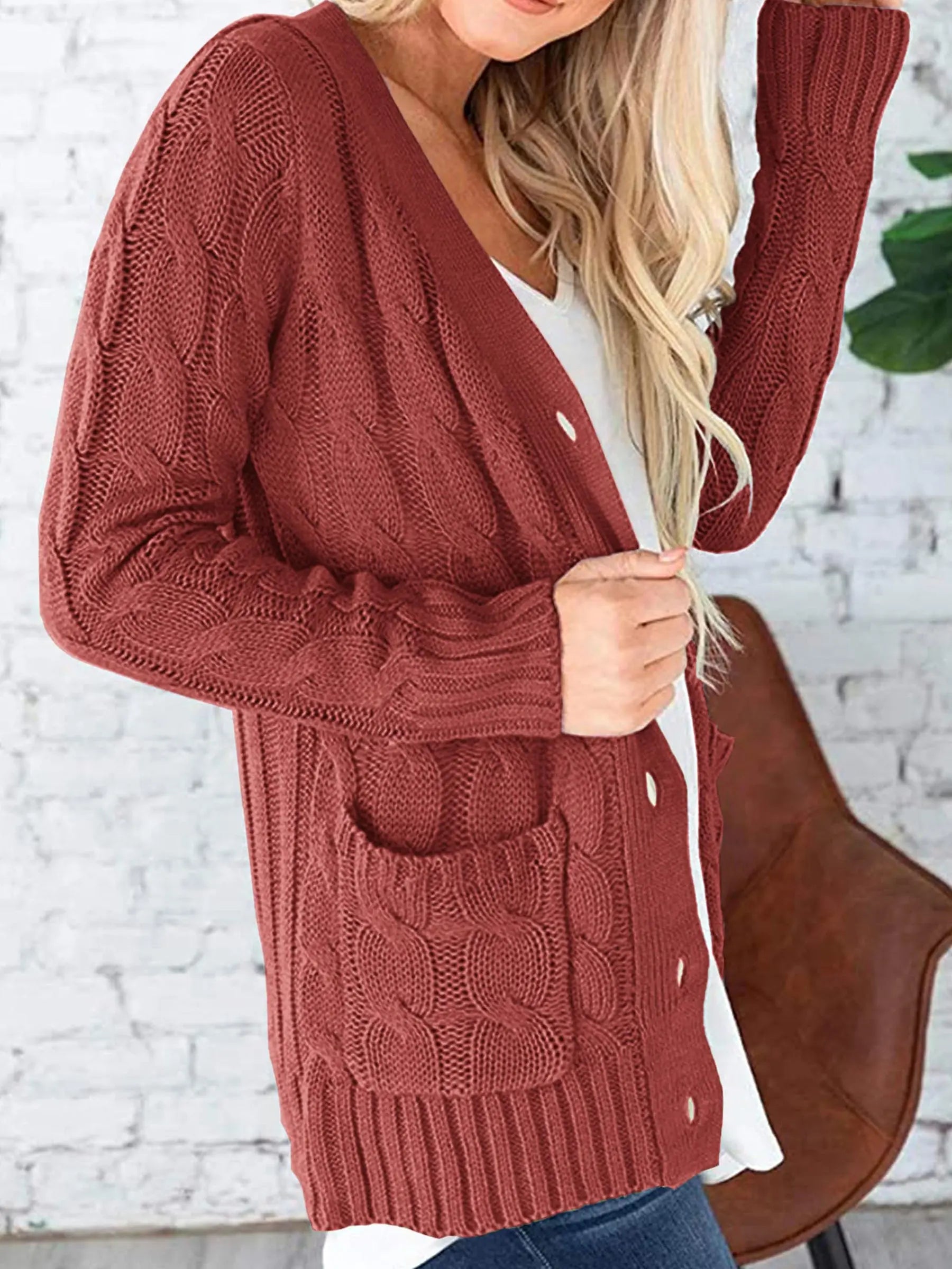 PRETTYGARDEN Women's Open Front Cardigan Sweaters Fall Fashion Button Down Cable Knit Chunky Winter Outerwear Coats PRETTYGARDEN