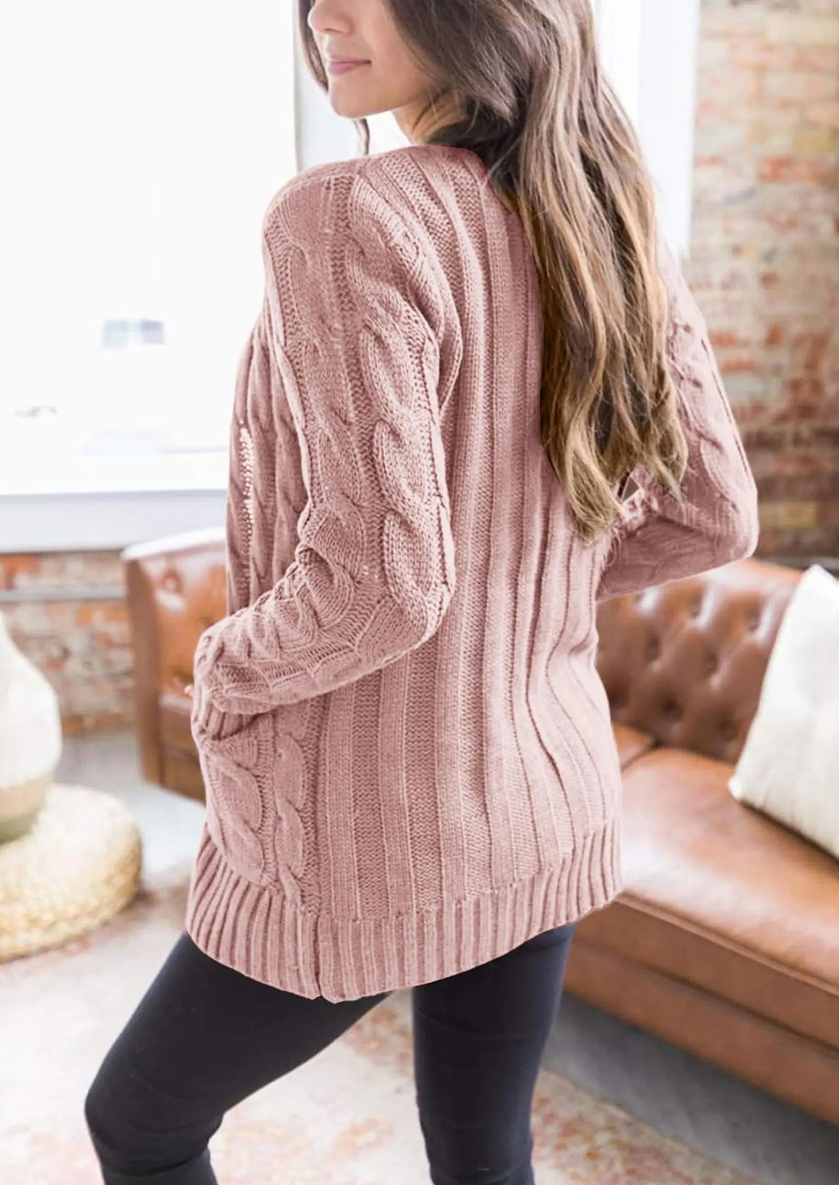 PRETTYGARDEN Women's Open Front Cardigan Sweaters Fall Fashion Button Down Cable Knit Chunky Winter Outerwear Coats PRETTYGARDEN