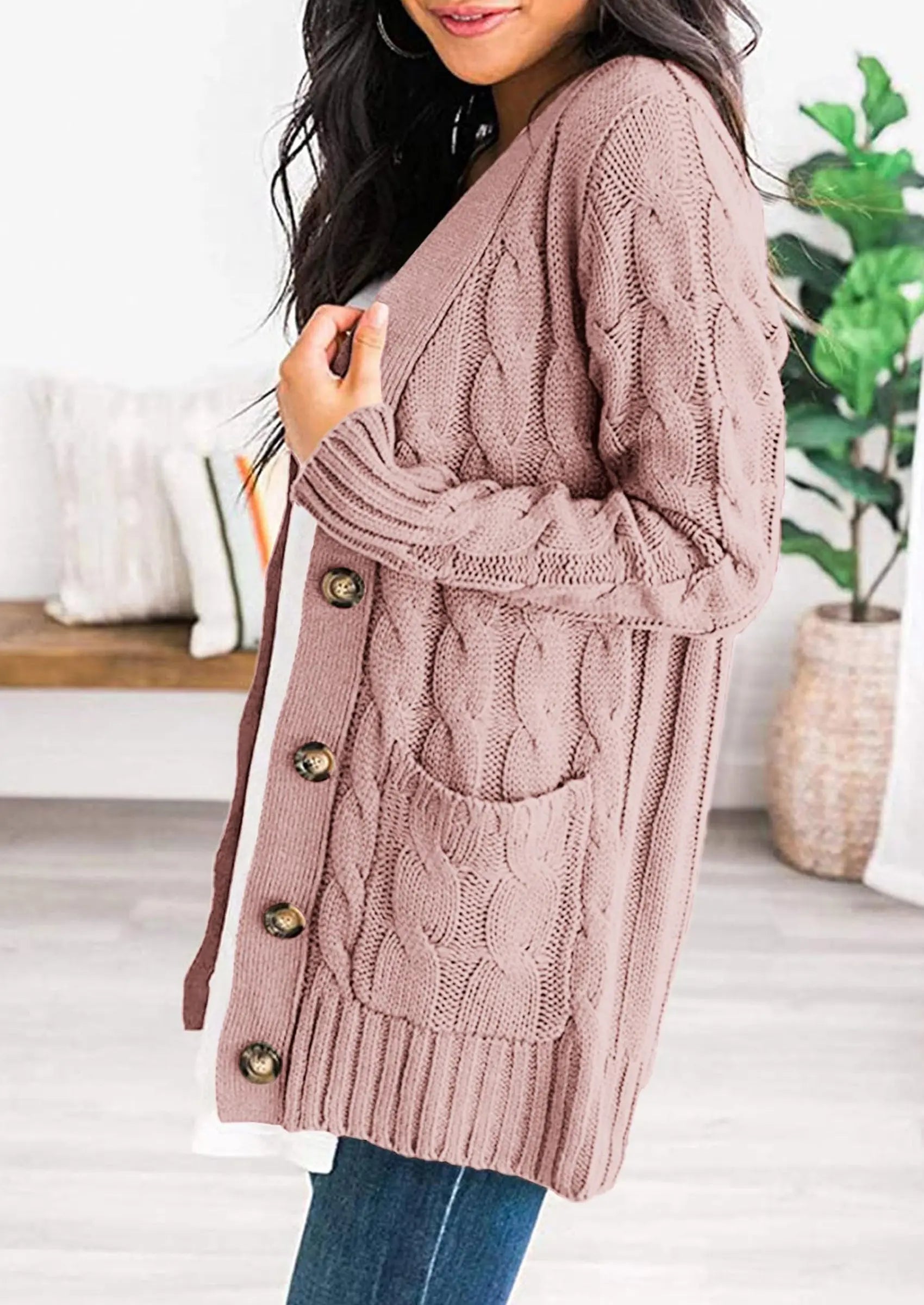 PRETTYGARDEN Women's Open Front Cardigan Sweaters Fall Fashion Button Down Cable Knit Chunky Winter Outerwear Coats PRETTYGARDEN