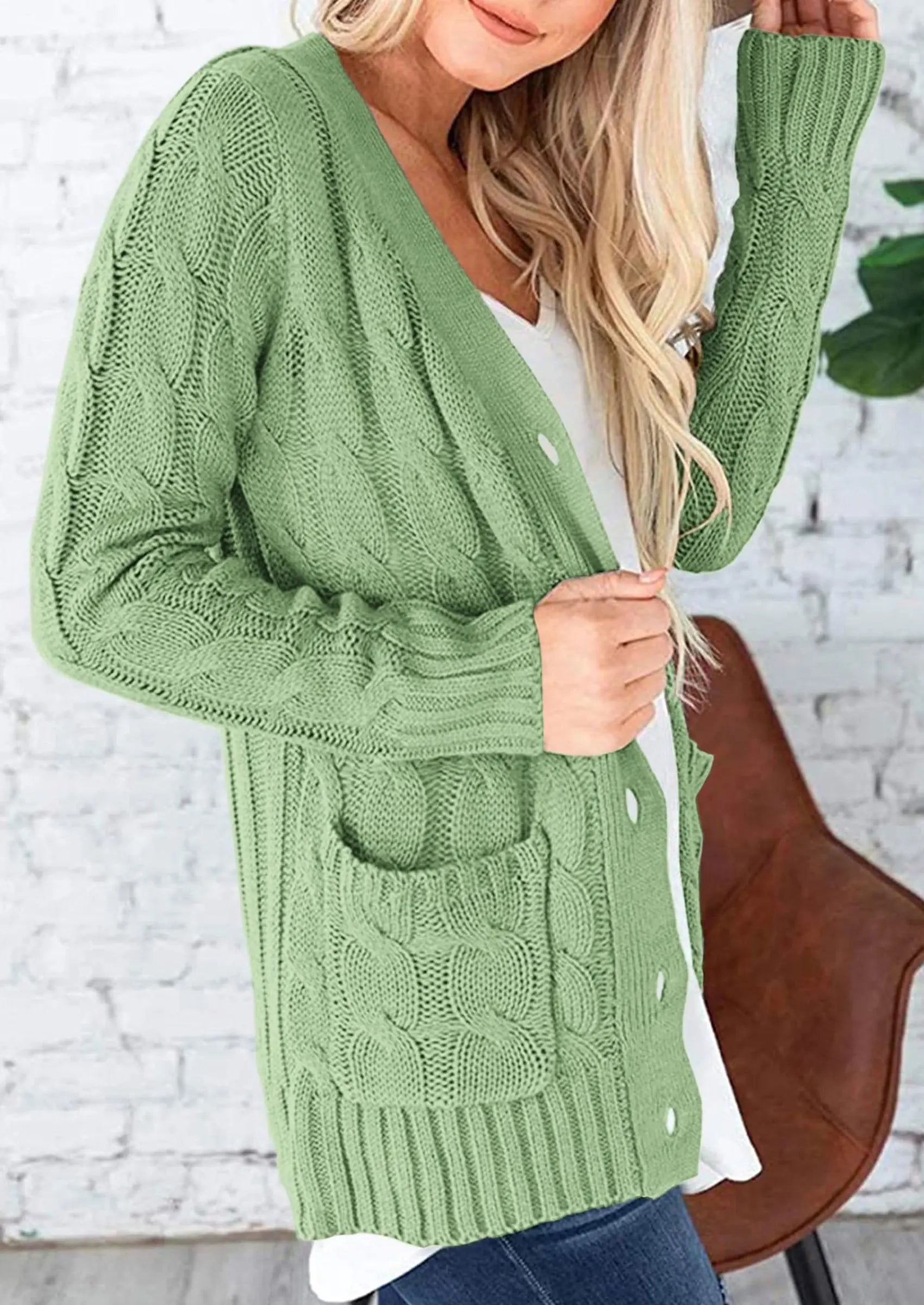 PRETTYGARDEN Women's Open Front Cardigan Sweaters Fall Fashion Button Down Cable Knit Chunky Winter Outerwear Coats PRETTYGARDEN