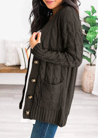 PRETTYGARDEN Women's Open Front Cardigan Sweaters Fall Fashion Button Down Cable Knit Chunky Winter Outerwear Coats PRETTYGARDEN