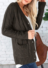 PRETTYGARDEN Women's Open Front Cardigan Sweaters Fall Fashion Button Down Cable Knit Chunky Winter Outerwear Coats PRETTYGARDEN