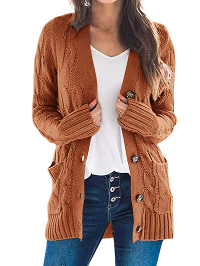 PRETTYGARDEN Women's Open Front Cardigan Sweaters Fall Fashion Button Down Cable Knit Chunky Winter Outerwear Coats PRETTYGARDEN