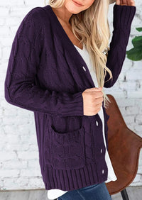 PRETTYGARDEN Women's Open Front Cardigan Sweaters Fall Fashion Button Down Cable Knit Chunky Winter Outerwear Coats PRETTYGARDEN