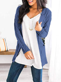 PRETTYGARDEN Women's Open Front Cardigan Sweaters Fall Fashion Button Down Cable Knit Chunky Winter Outerwear Coats PRETTYGARDEN