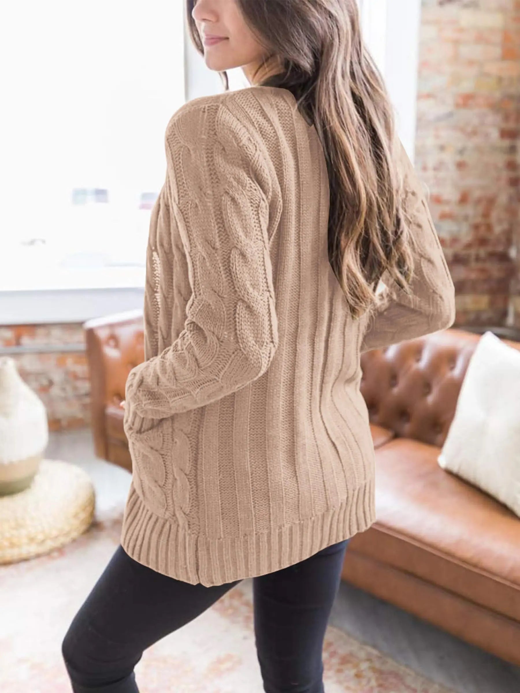 PRETTYGARDEN Women's Open Front Cardigan Sweaters Fall Fashion Button Down Cable Knit Chunky Winter Outerwear Coats PRETTYGARDEN