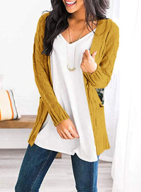 PRETTYGARDEN Women's Open Front Cardigan Sweaters Fall Fashion Button Down Cable Knit Chunky Winter Outerwear Coats PRETTYGARDEN