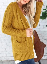 PRETTYGARDEN Women's Open Front Cardigan Sweaters Fall Fashion Button Down Cable Knit Chunky Winter Outerwear Coats PRETTYGARDEN