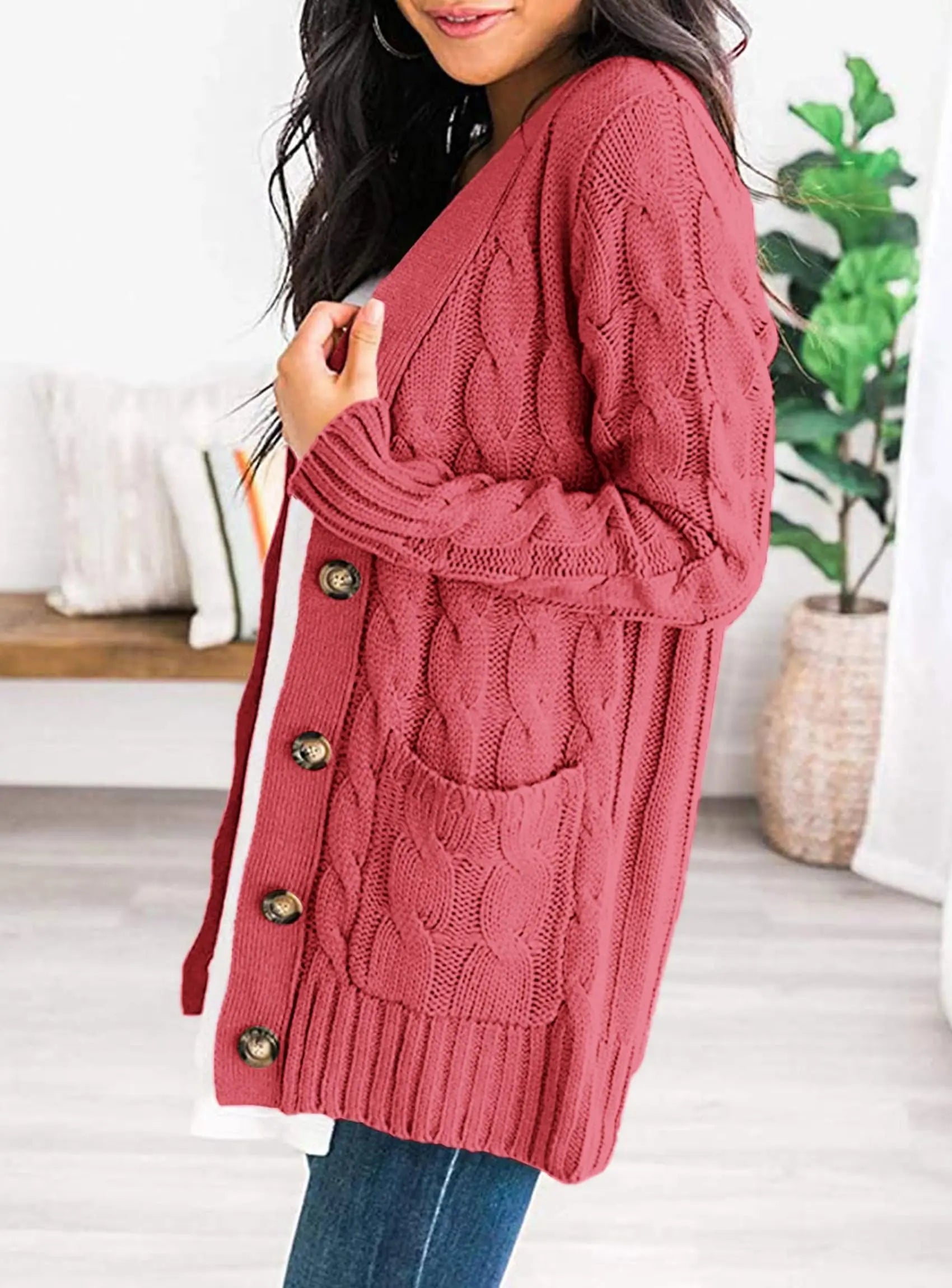 PRETTYGARDEN Women's Open Front Cardigan Sweaters Fall Fashion Button Down Cable Knit Chunky Winter Outerwear Coats PRETTYGARDEN
