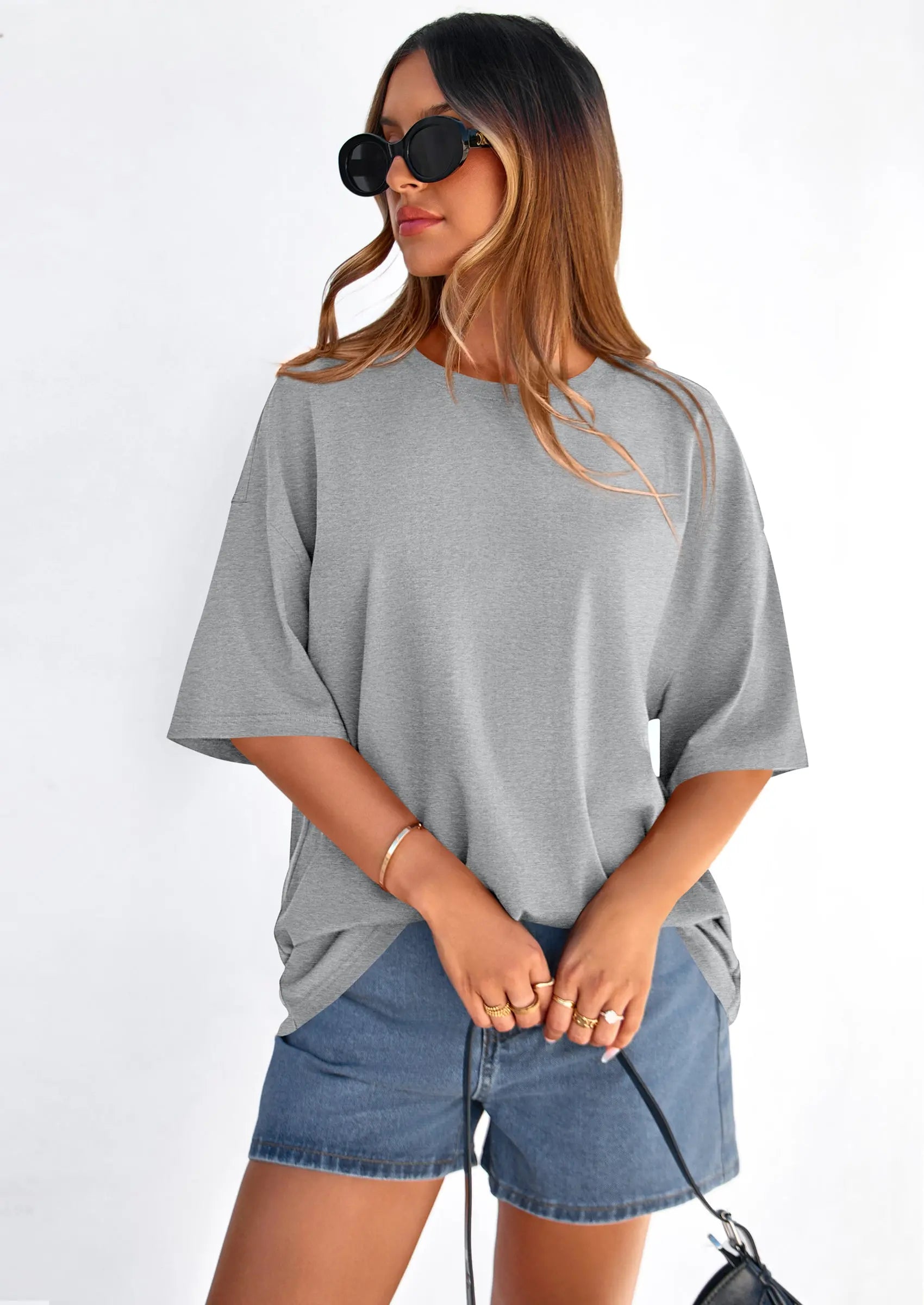 PRETTYGARDEN Women's Spring Going Out Tops Casual Short Sleeve Crewneck Loose Fit Basic Cute Tee Shirts Summer Outfits PRETTYGARDEN