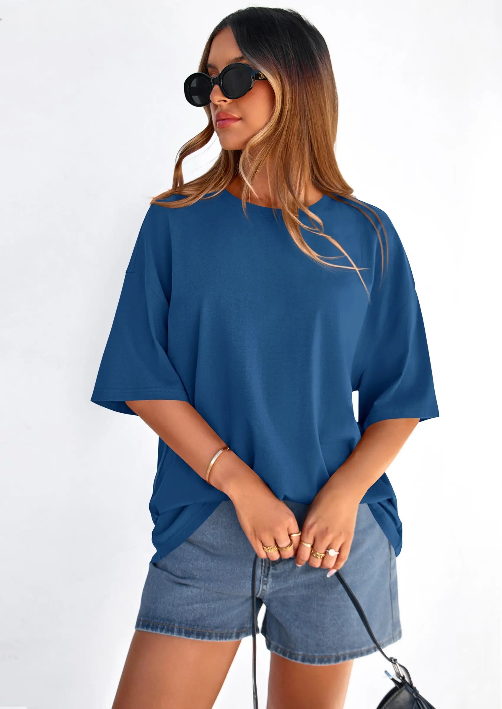 PRETTYGARDEN Women's Spring Going Out Tops Casual Short Sleeve Crewneck Loose Fit Basic Cute Tee Shirts Summer Outfits PRETTYGARDEN