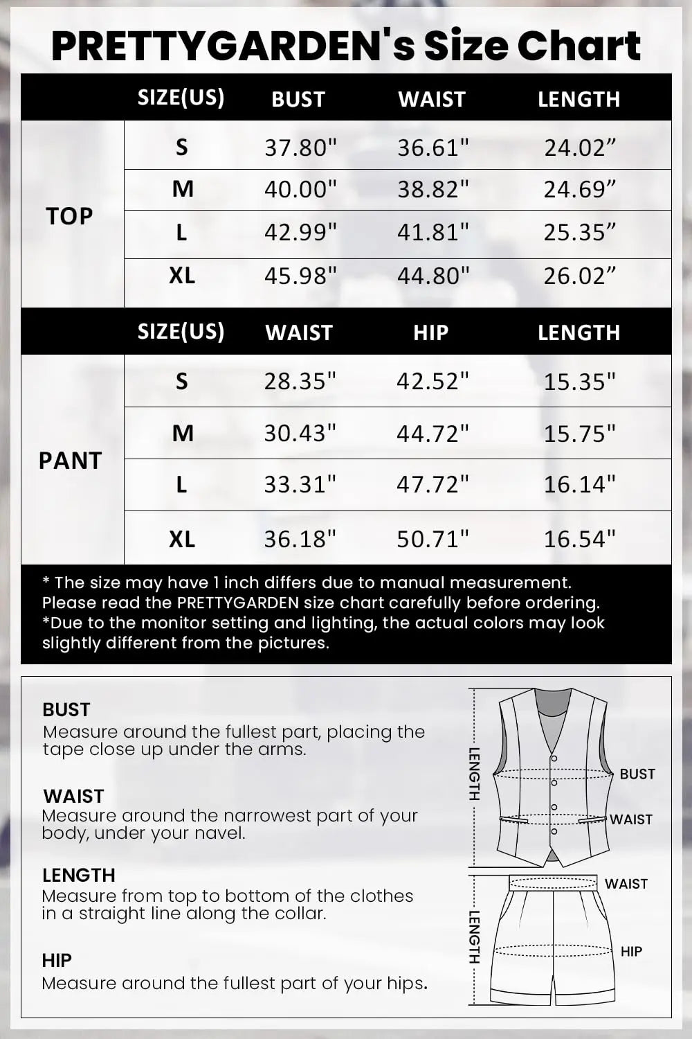 PRETTYGARDEN Women's Summer 2 Piece Outfits Sleeveless Matching Sets Button Down V Neck Vest Waistcoat and Pockets Shorts - PRETTYGARDEN