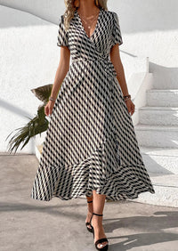 PRETTYGARDEN Women's Summer Maxi Dress Casual Wrap Floral Boho Short Sleeve V Neck Split Ruffle Beach Long Dresses PRETTYGARDEN