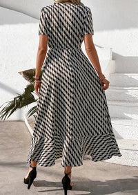 PRETTYGARDEN Women's Summer Maxi Dress Casual Wrap Floral Boho Short Sleeve V Neck Split Ruffle Beach Long Dresses PRETTYGARDEN