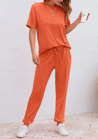 PRETTYGARDEN Women's Two Piece Lounge Sets Spring Summer Jogger Pants Vacation Outfits Travel Airplane Matching Clothes PRETTYGARDEN