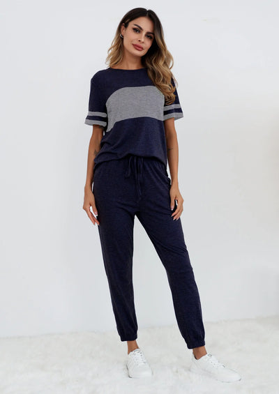 PRETTYGARDEN Women's Two Piece Lounge Sets Spring Summer Jogger Pants Vacation Outfits Travel Airplane Matching Clothes PRETTYGARDEN