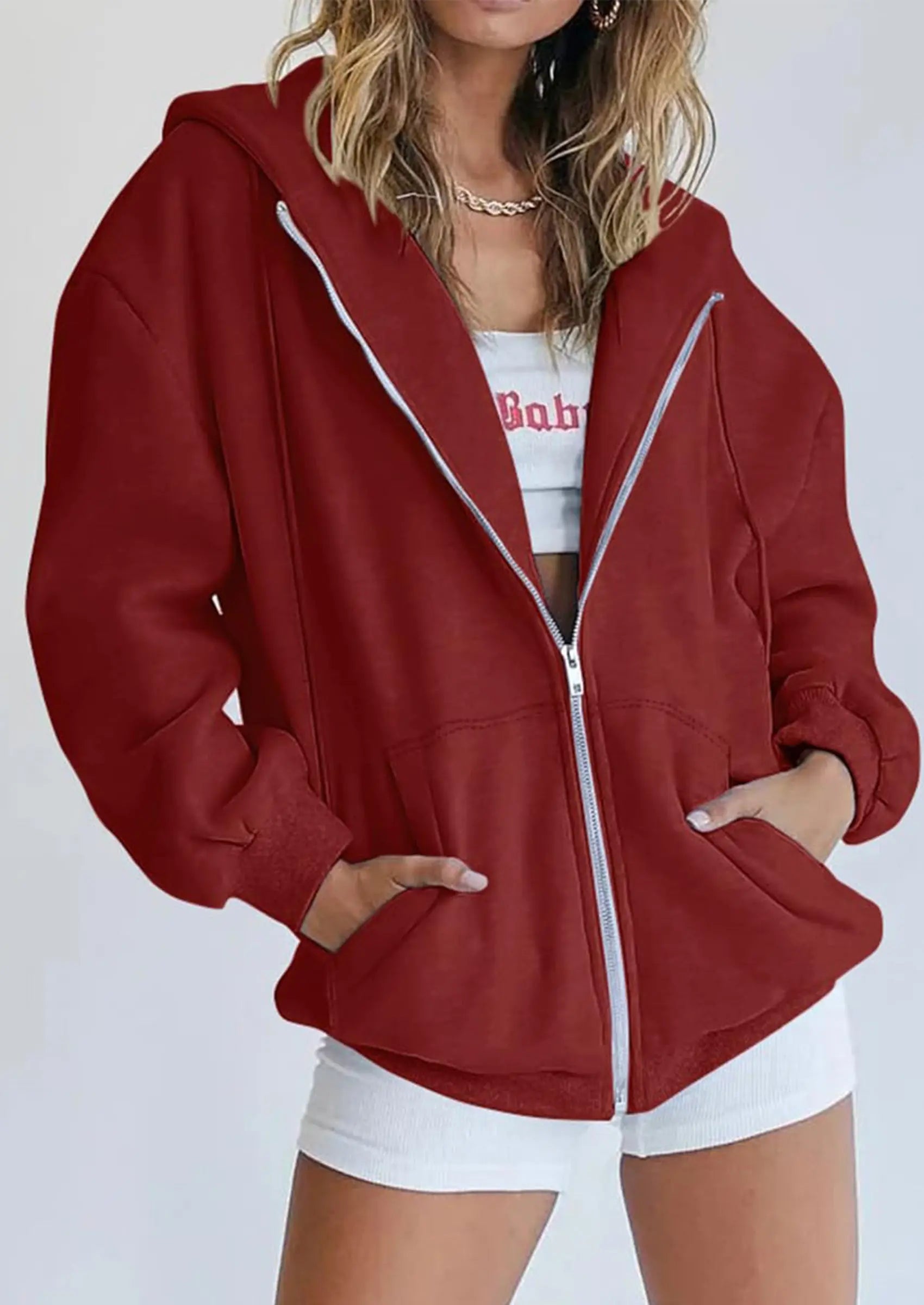 PRETTYGARDEN Women's Zip Up Y2K Hoodies Casual Long Sleeve Sweatshirts Fall Spring Track Jackets with Pockets PRETTYGARDEN