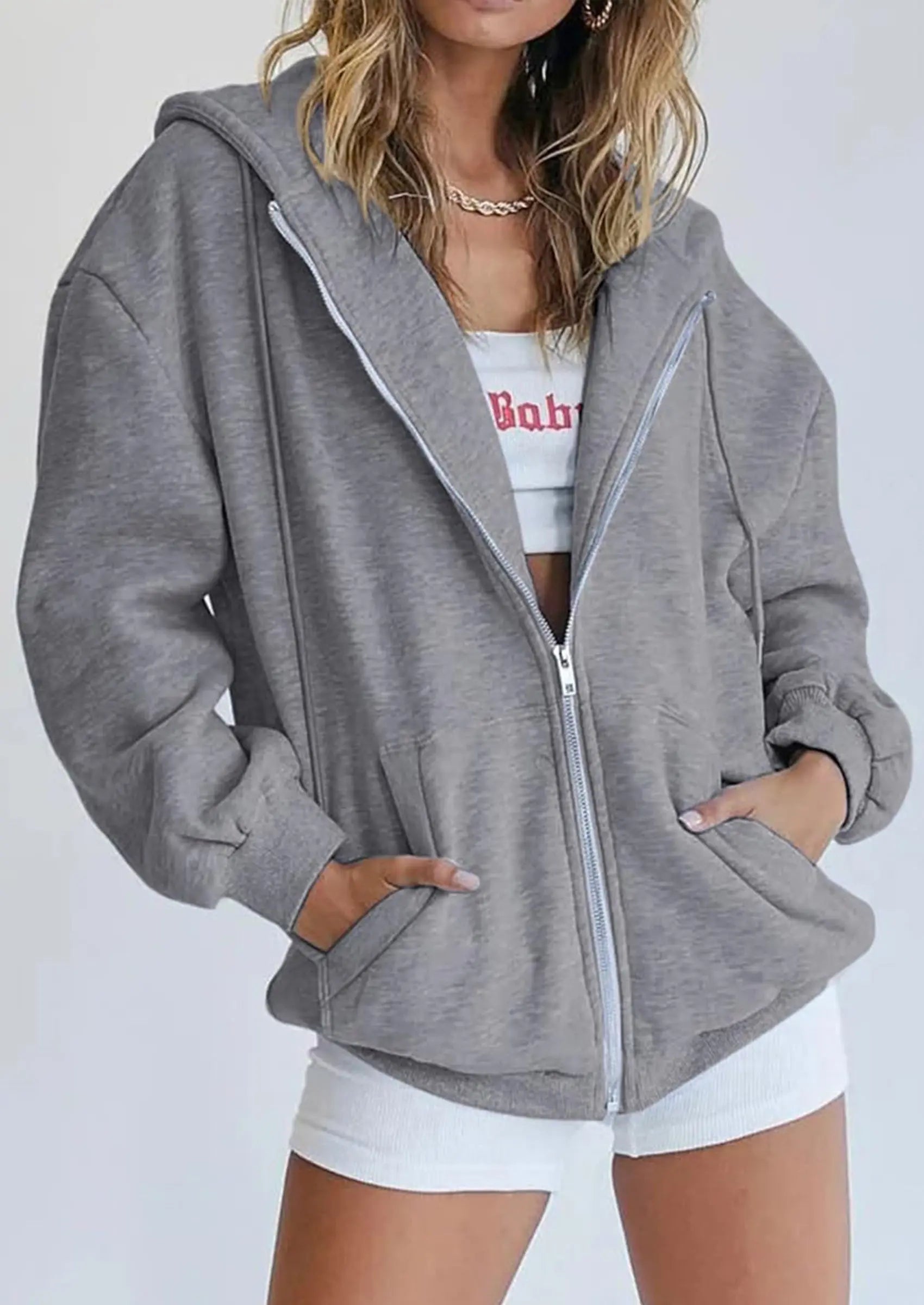 PRETTYGARDEN Women's Zip Up Y2K Hoodies Casual Long Sleeve Sweatshirts Fall Spring Track Jackets with Pockets PRETTYGARDEN