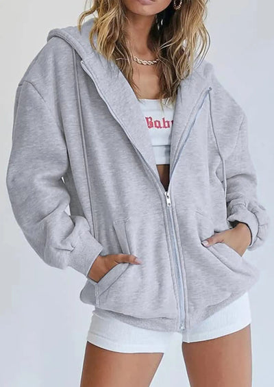 PRETTYGARDEN Women's Zip Up Y2K Hoodies Casual Long Sleeve Sweatshirts Fall Spring Track Jackets with Pockets PRETTYGARDEN
