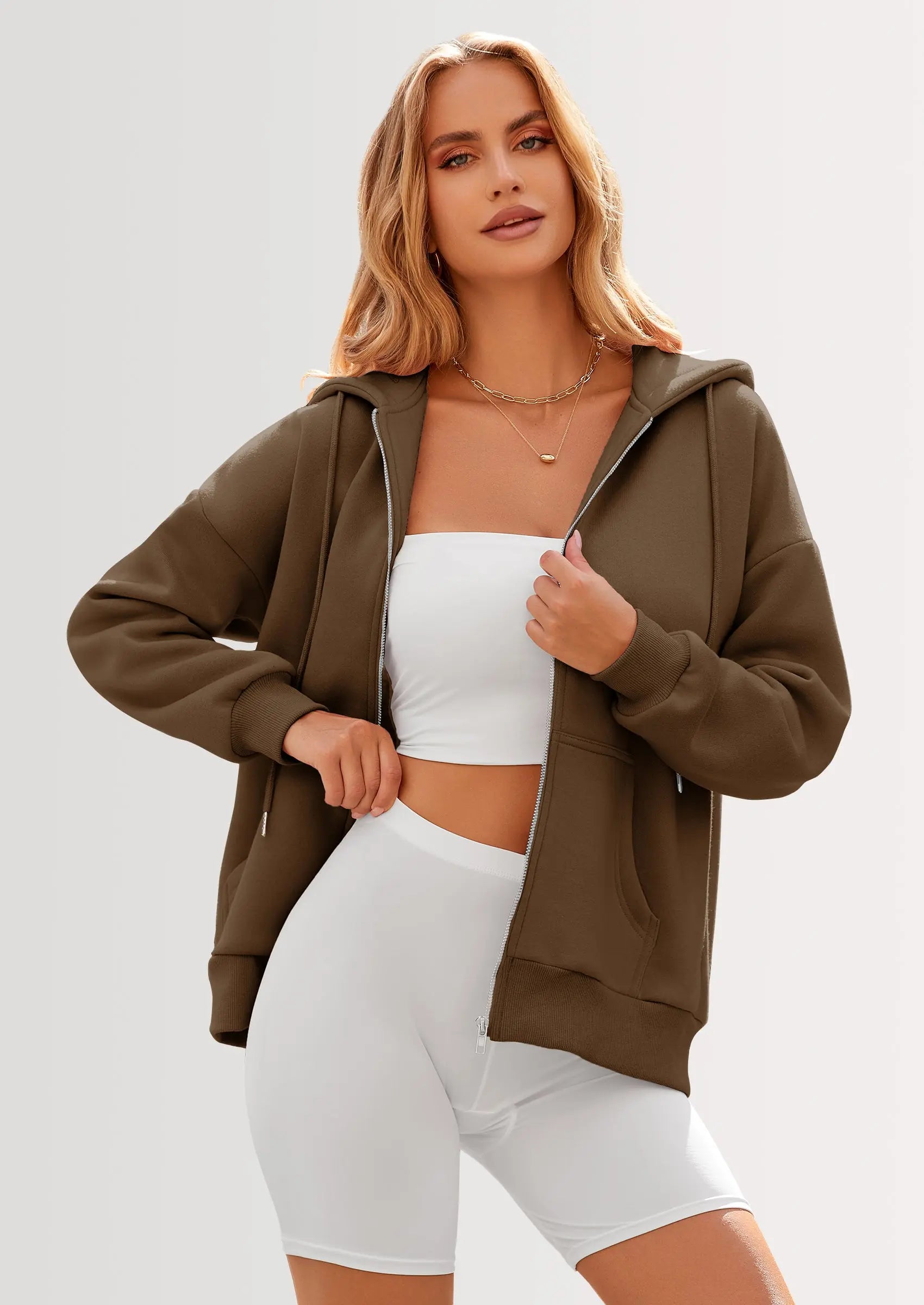 PRETTYGARDEN Women's Zip Up Y2K Hoodies Casual Long Sleeve Sweatshirts Fall Spring Track Jackets with Pockets PRETTYGARDEN