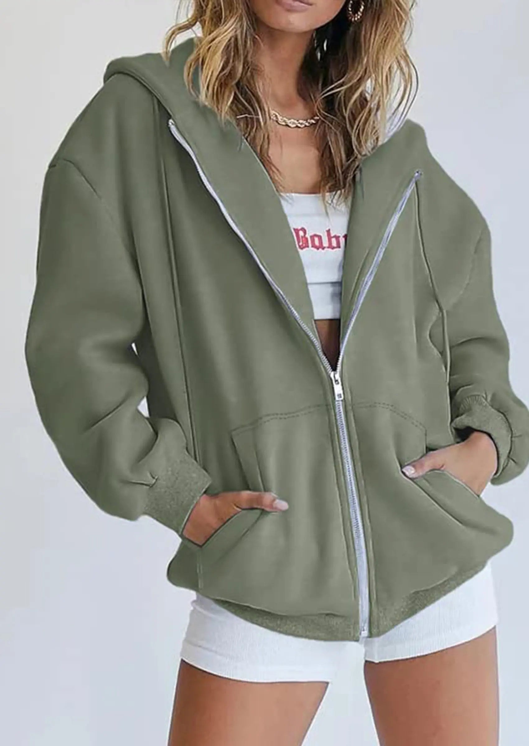PRETTYGARDEN Women's Zip Up Y2K Hoodies Casual Long Sleeve Sweatshirts Fall Spring Track Jackets with Pockets PRETTYGARDEN