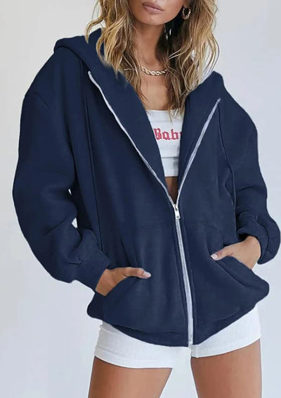 PRETTYGARDEN Women's Zip Up Y2K Hoodies Casual Long Sleeve Sweatshirts Fall Spring Track Jackets with Pockets PRETTYGARDEN