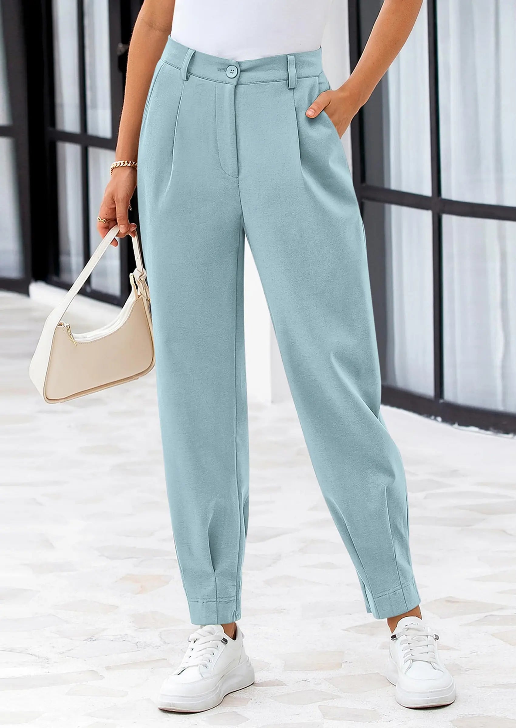 PRETTYGARDEN Womens Dress Pants Business Casual Trendy High Waisted An