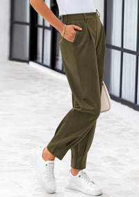 PRETTYGARDEN Womens Dress Pants Business Casual Trendy High Waisted Ankle Length Dressy Trousers Slacks Work Clothes - PRETTYGARDEN