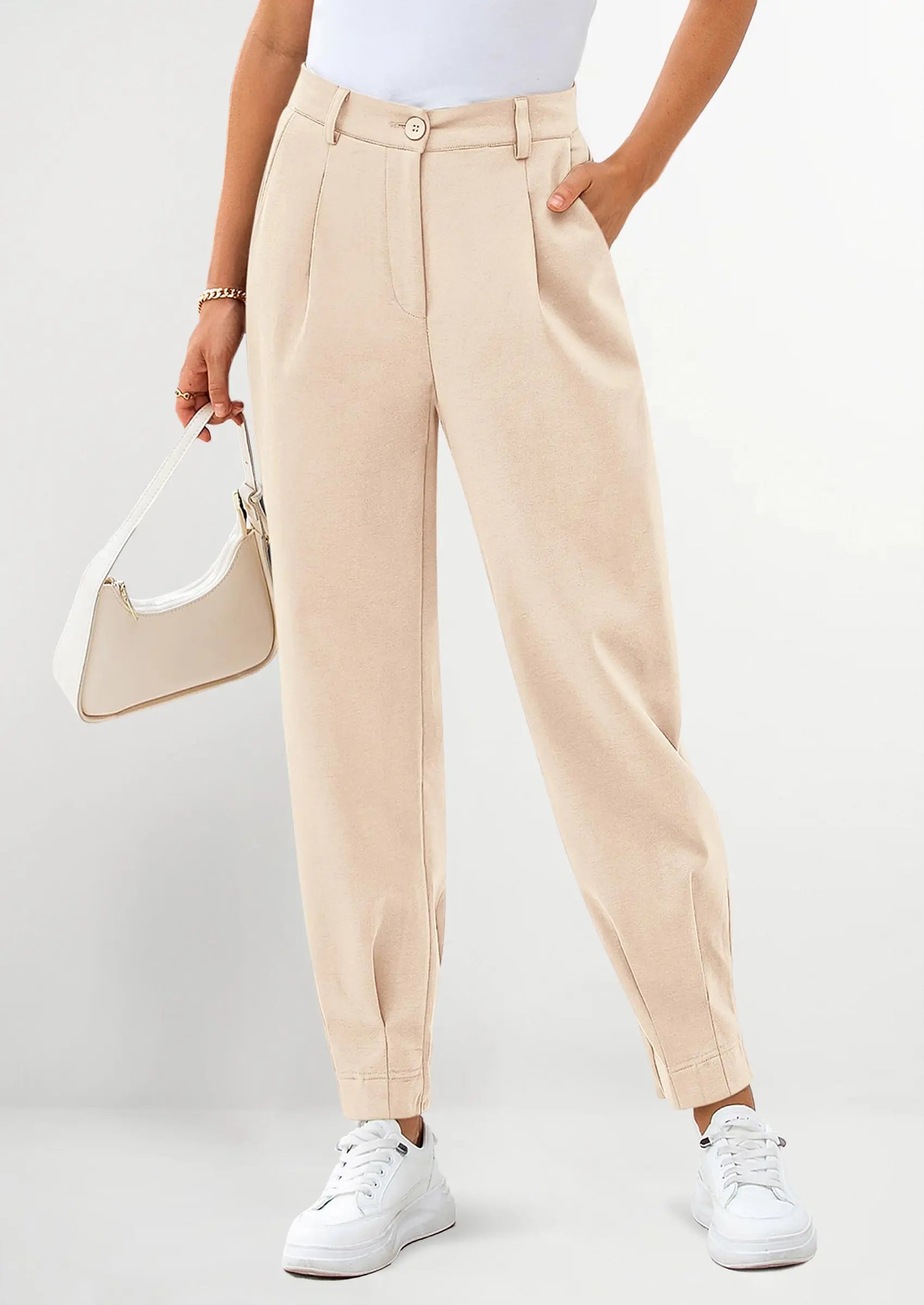 PRETTYGARDEN Womens Dress Pants Business Casual Trendy High Waisted Ankle Length Dressy Trousers Slacks Work Clothes - PRETTYGARDEN