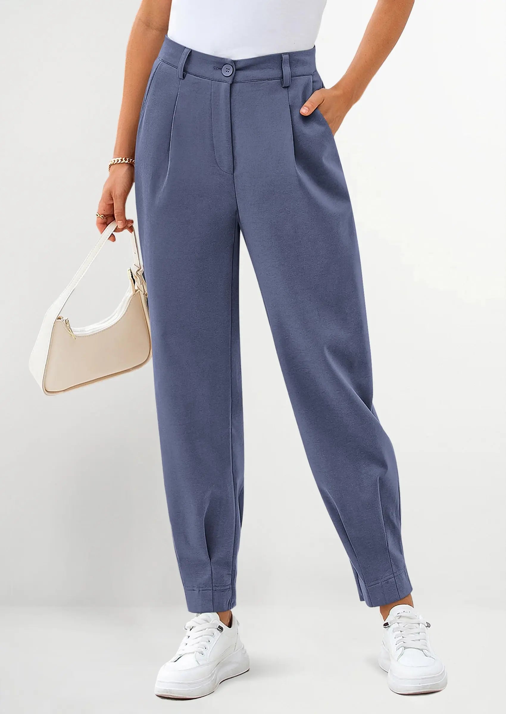 PRETTYGARDEN Womens Dress Pants Business Casual Trendy High Waisted Ankle Length Dressy Trousers Slacks Work Clothes PRETTYGARDEN