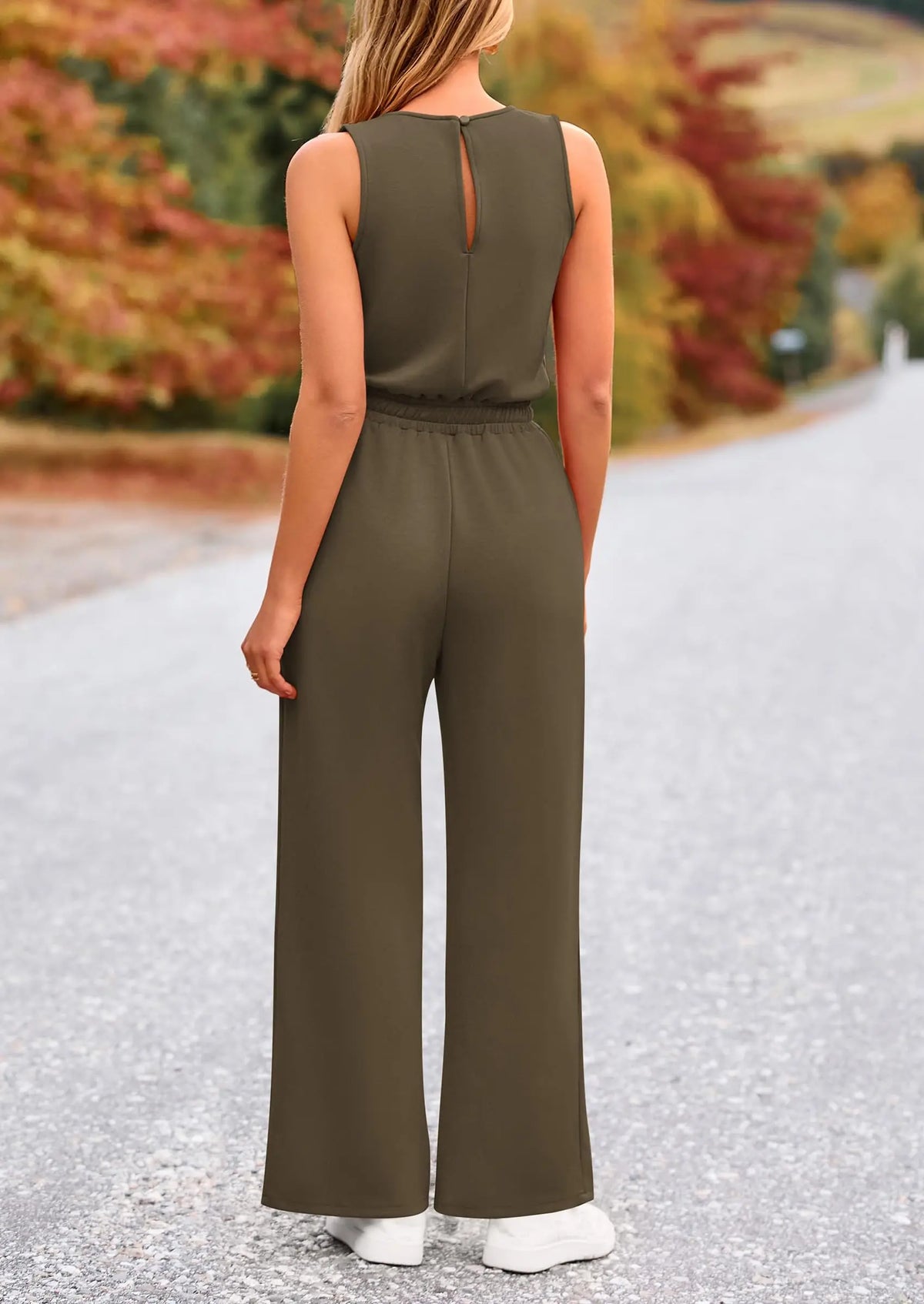 PRETTYGARDEN Womens Jumpsuits Summer Casual One Piece Outfits Sleeveless Wide Leg Long Pants Rompers PRETTYGARDEN