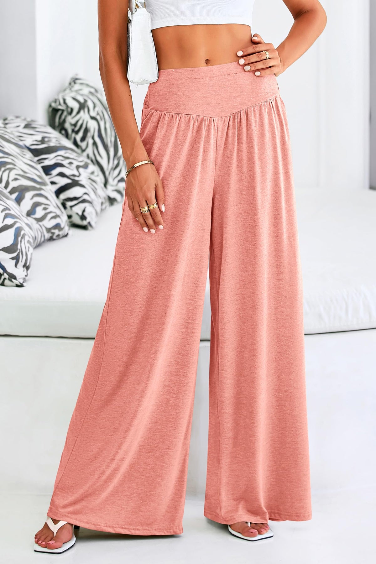 High Waisted Flowy Palazzo With Pockets