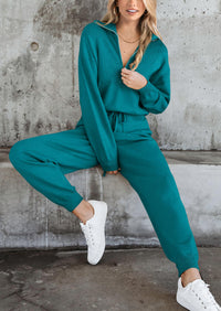 PRETTYGARDEN Women's 2 Piece Sweater Set Pullover Zip Up Sweatshirt Jogger Sweatpants Tracksuit Casual Outfit