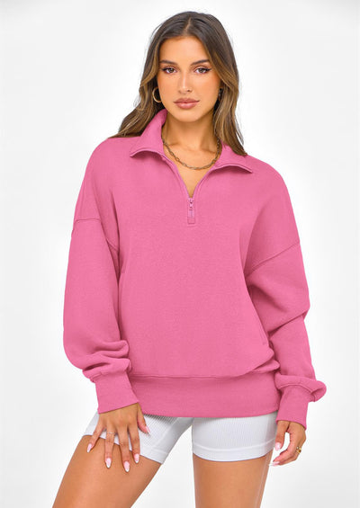 PRETTYGARDEN Womens Half Zip Oversized Sweatshirts Fleece Hoodies Trendy Long Sleeve Pullover Tops Y2k Spring Outfits