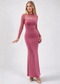 PRETTYGARDEN Women's Formal Mesh Sheer Long Sleeve Maxi Dress | Slimming Mermaid Bodycon Long Dresses, Sexy Elegant Wedding Guest Cocktail Holiday Party Dress, Fall Date Night Outfits